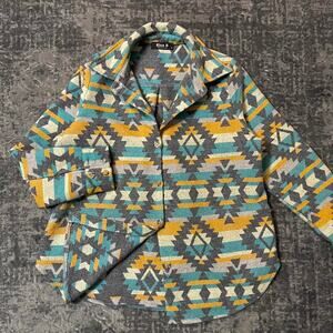 Beautiful Blue B aztec flannel Jacket